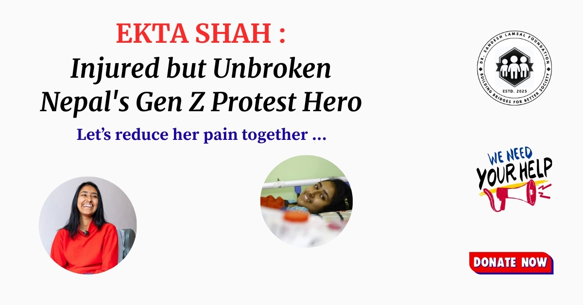 Youth protesters in Nepal carrying signs for justice; DSLF support banner